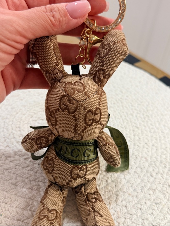 Keychain Bunny Plush Bag Charm Brown Logo Monogram Rabbit - NEW Purse Accessory main image 0